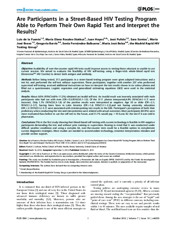 (PDF) Are Participants in a Street-Based HIV Testing Program Able to ...