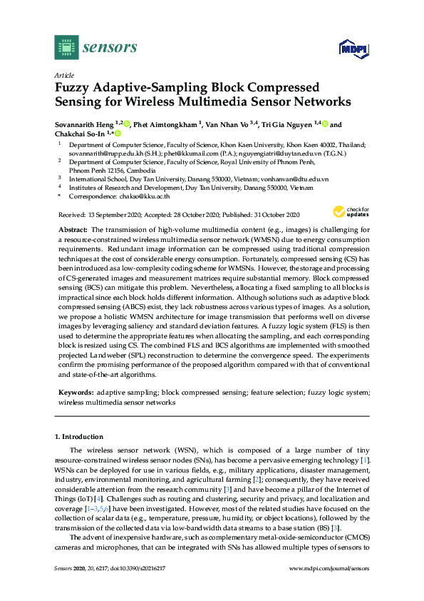 (PDF) Fuzzy Adaptive-Sampling Block Compressed Sensing for Wireless ...
