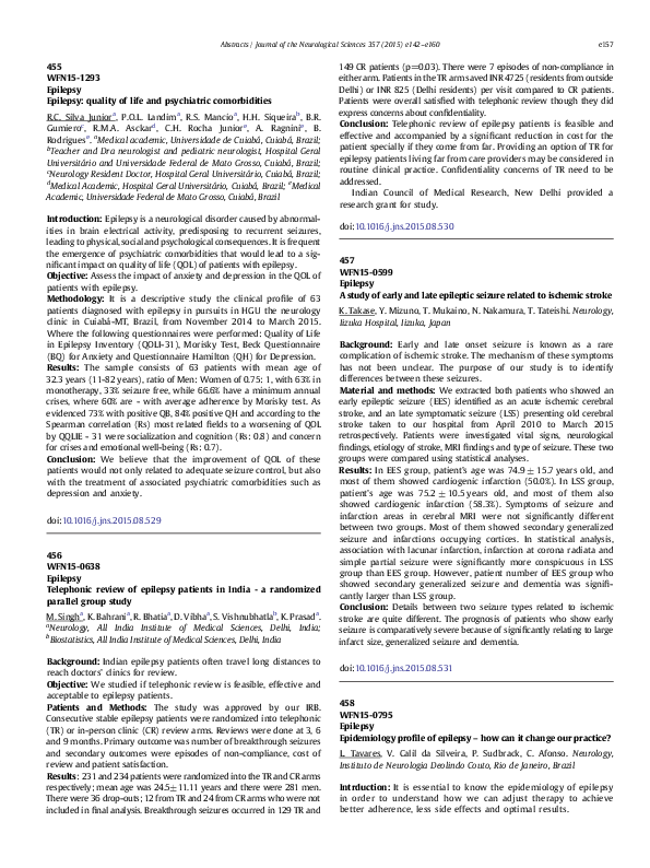 (PDF) Telephonic review of epilepsy patients in India - a randomized ...