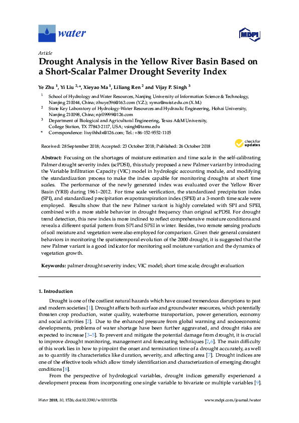(PDF) Drought Analysis in the Yellow River Basin Based on a Short ...