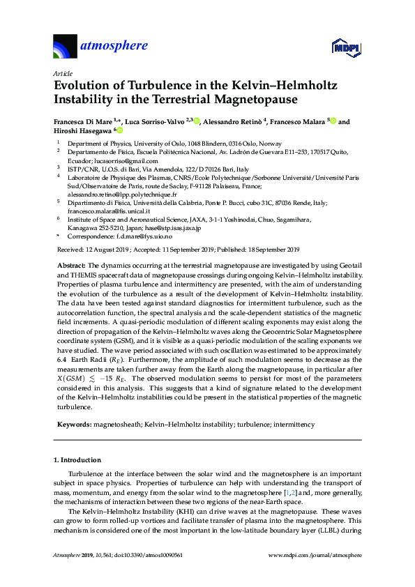 (PDF) Evolution of Turbulence in the Kelvin–Helmholtz Instability in ...