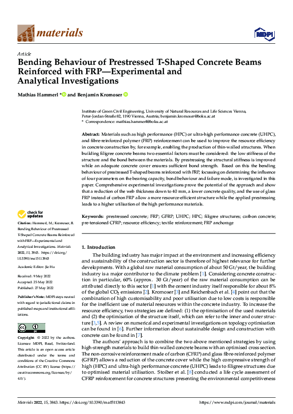 (PDF) Bending Behaviour of Prestressed T-Shaped Concrete Beams ...