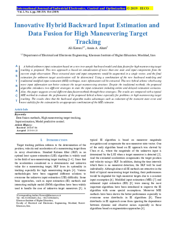 (PDF) Innovative Hybrid Backward Input Estimation and Data Fusion for ...