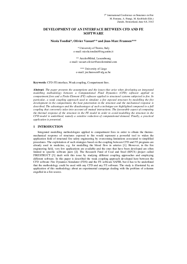 (PDF) Development of an interface between CFD and FE software