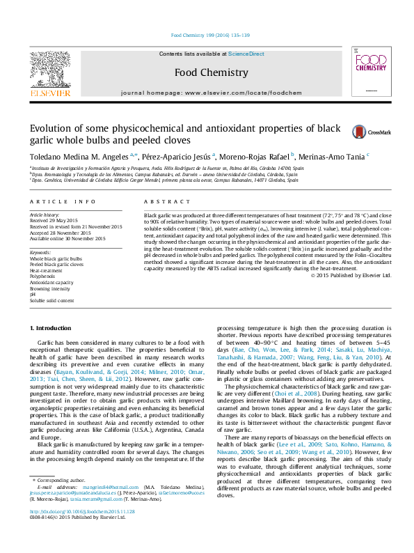 (PDF) Evolution of some physicochemical and antioxidant properties of ...