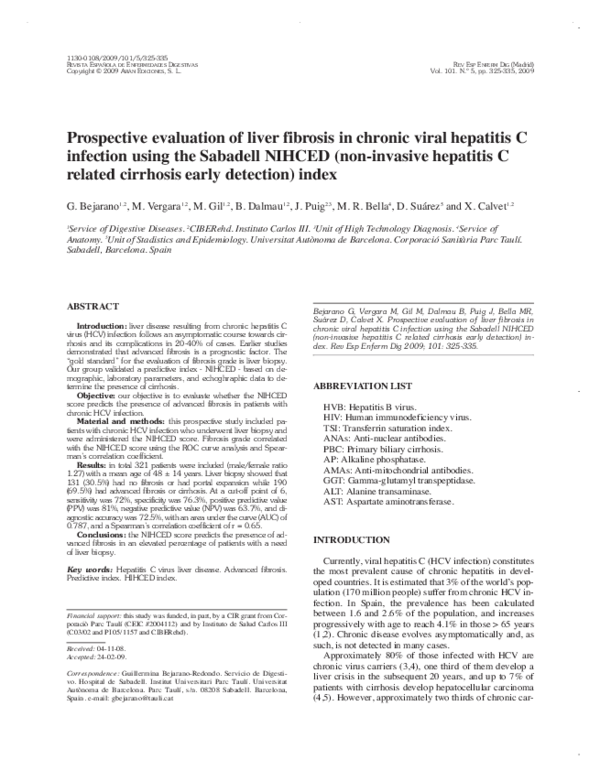 (PDF) Evaluación de la fibrosis hepática en la hepatitis crónica por ...