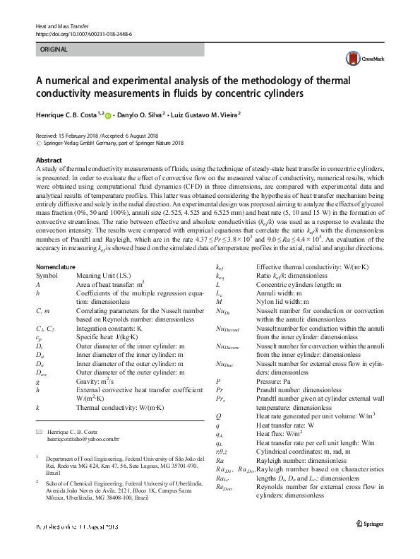 (PDF) A numerical and experimental analysis of the methodology of ...
