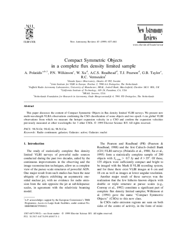 (PDF) Compact Symmetric Objects in a complete flux density limited sample