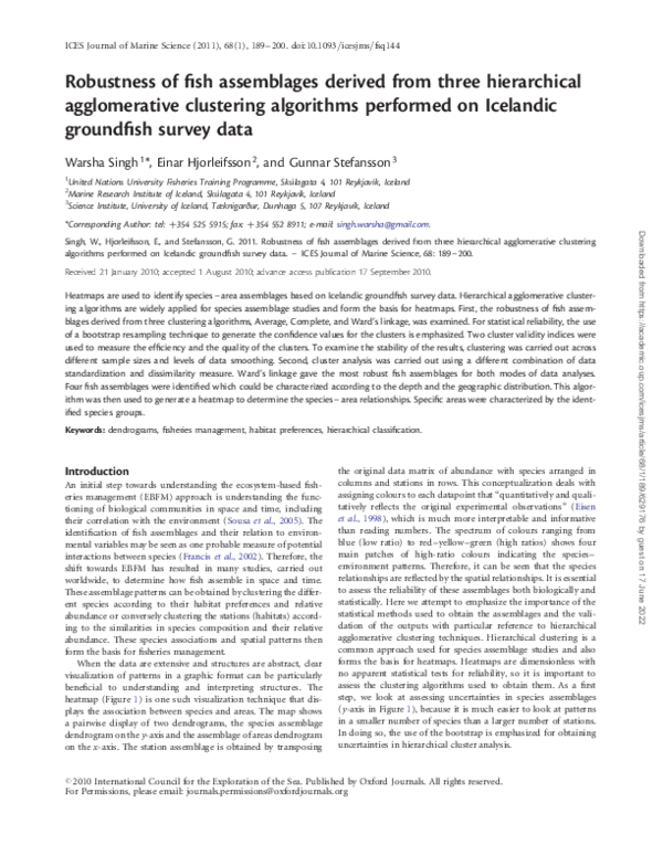 (PDF) Robustness of fish assemblages derived from three hierarchical ...