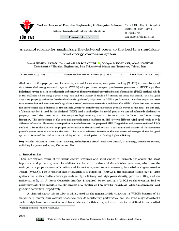 (PDF) A control scheme for maximizing the delivered power to the load ...