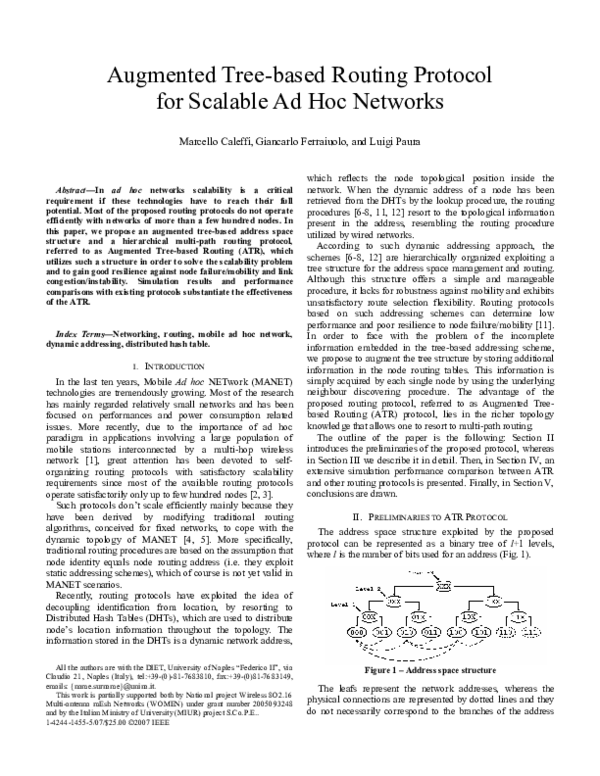 (PDF) Augmented Tree-based Routing Protocol for Scalable Ad Hoc Networks