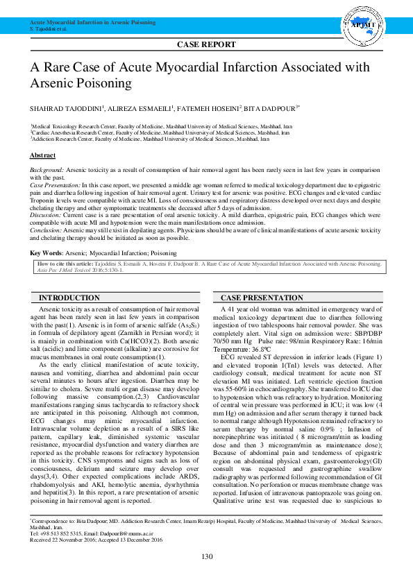 (PDF) A Rare Case of Acute Myocardial Infarction Associated with ...