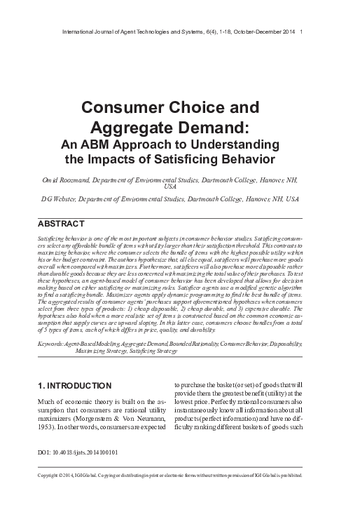 (PDF) Consumer Choice and Aggregate Demand