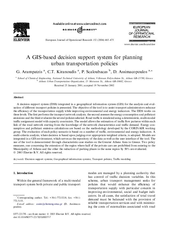 (PDF) A GIS-based decision support system for planning urban ...