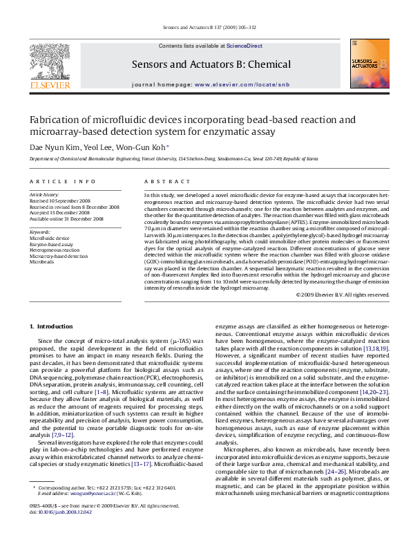 (PDF) Fabrication of microfluidic devices incorporating bead-based ...
