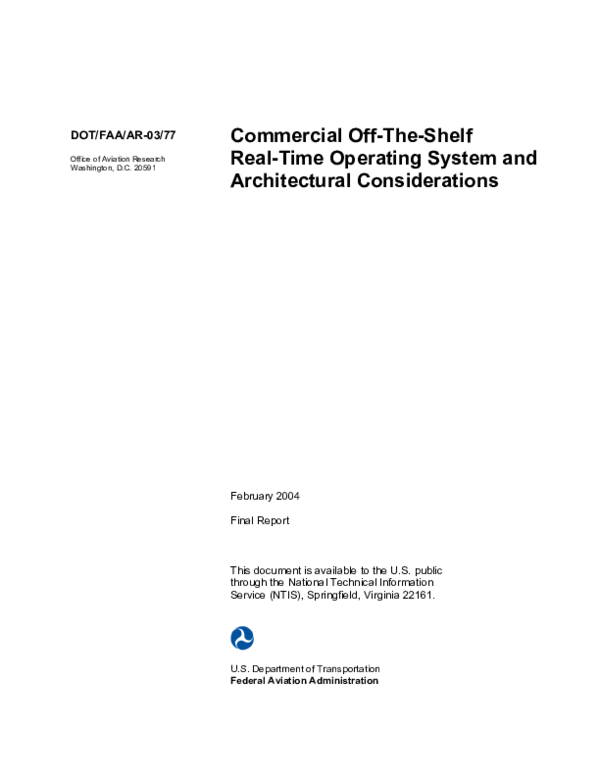 (PDF) Commercial OffTheShelf (COTS) RealTime Operating System (ROTS