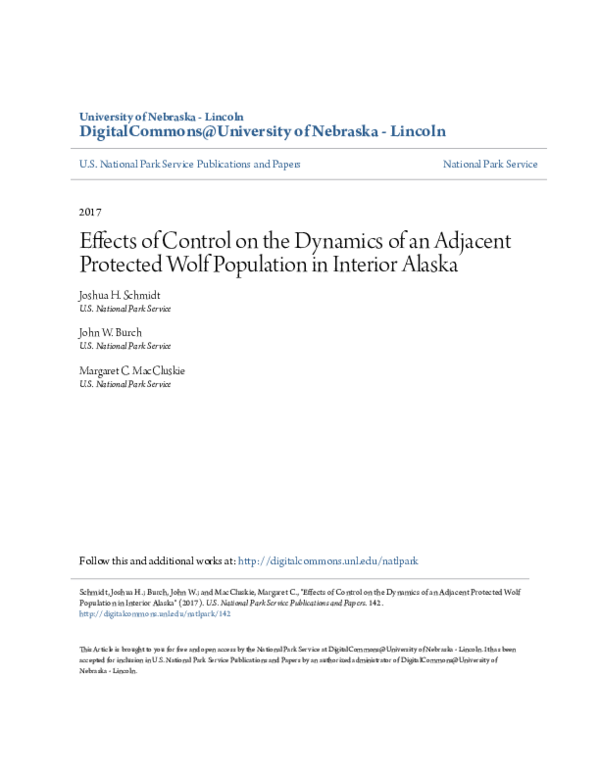 (PDF) Effects of control on the dynamics of an adjacent protected wolf ...