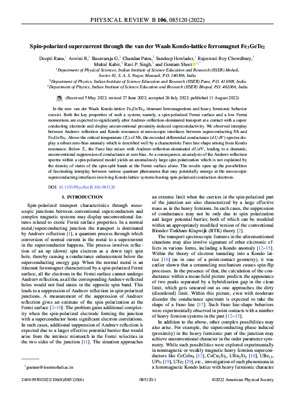 (PDF) Spin-polarized supercurrent through the van der Waals Kondo ...