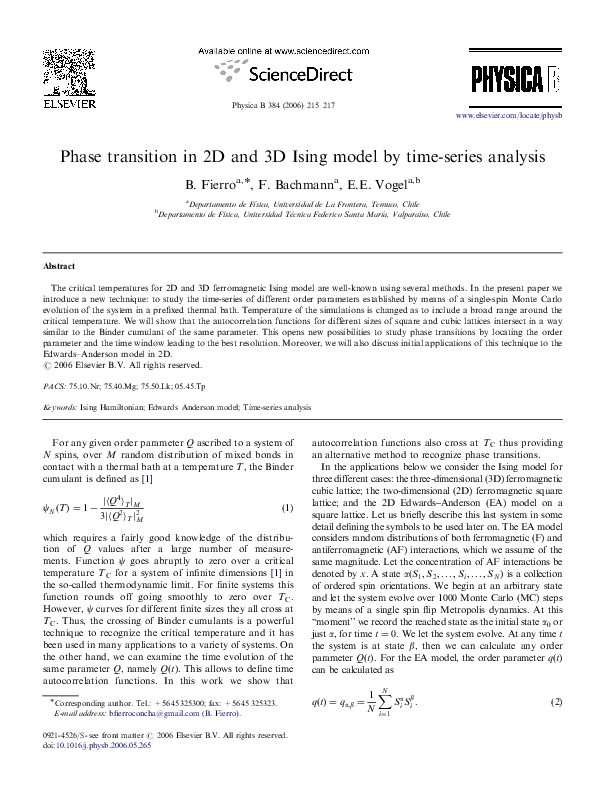 (PDF) Phase transition in 2D and 3D Ising model by time-series analysis