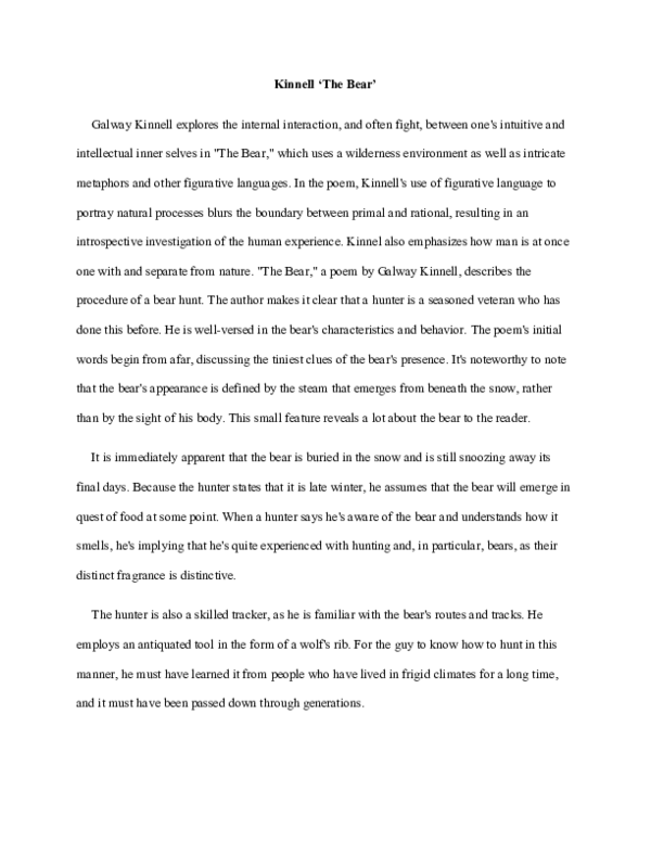 (DOC) Kinnell 'The Bear' Collins Sang Academia.edu