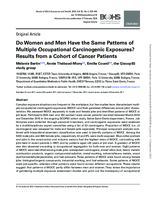 (PDF) Do Women and Men Have the Same Patterns of Multiple Occupational ...