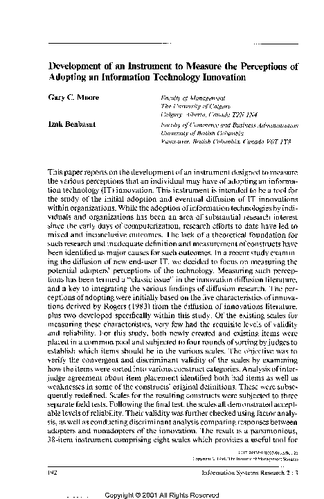 (PDF) Development of an instrument to measure the perceptions of ...