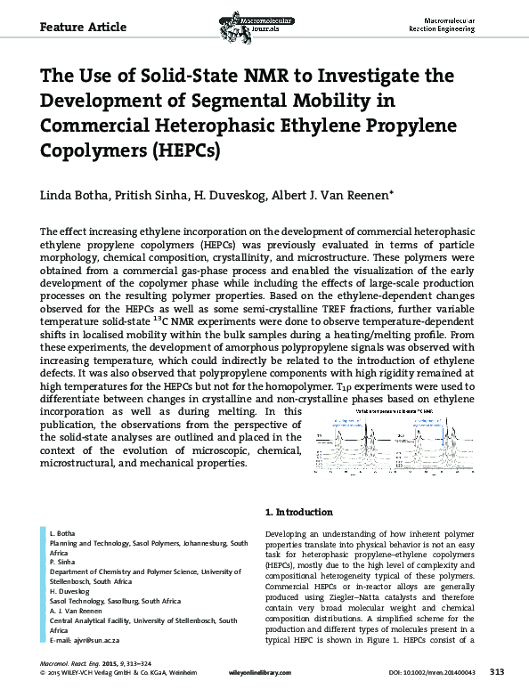 (PDF) The Use of Solid-State NMR to Investigate the Development of ...