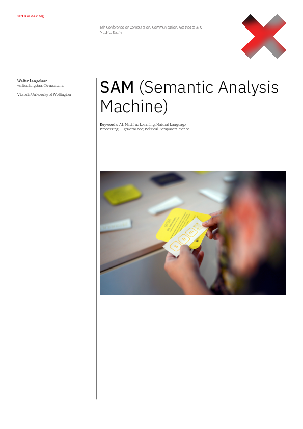 (PDF) SAM (Semantic Analysis Machine): the Virtual Politician