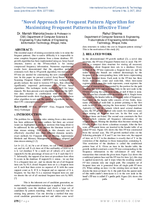 (PDF) Novel Approach for Frequent Pattern Algorithm for Maximizing ...