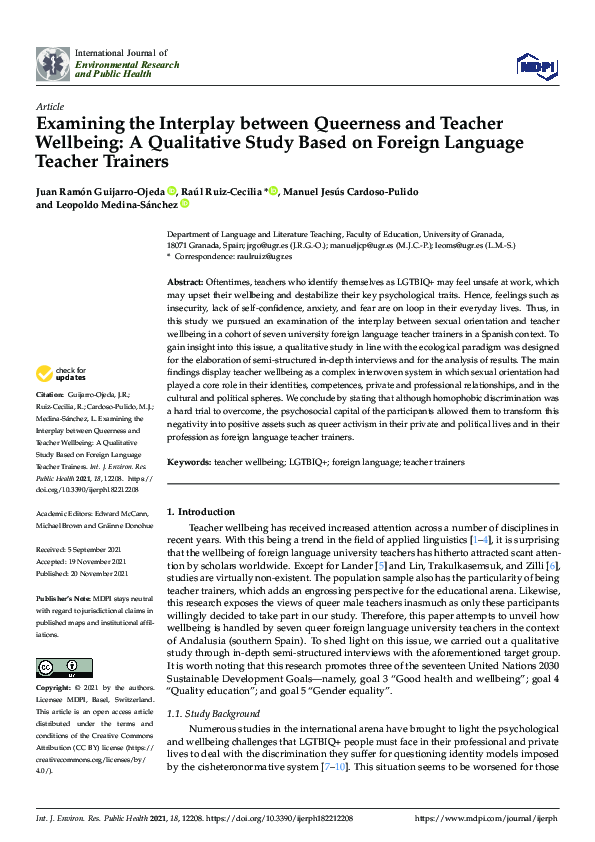 (PDF) Examining the Interplay between Queerness and Teacher Wellbeing ...