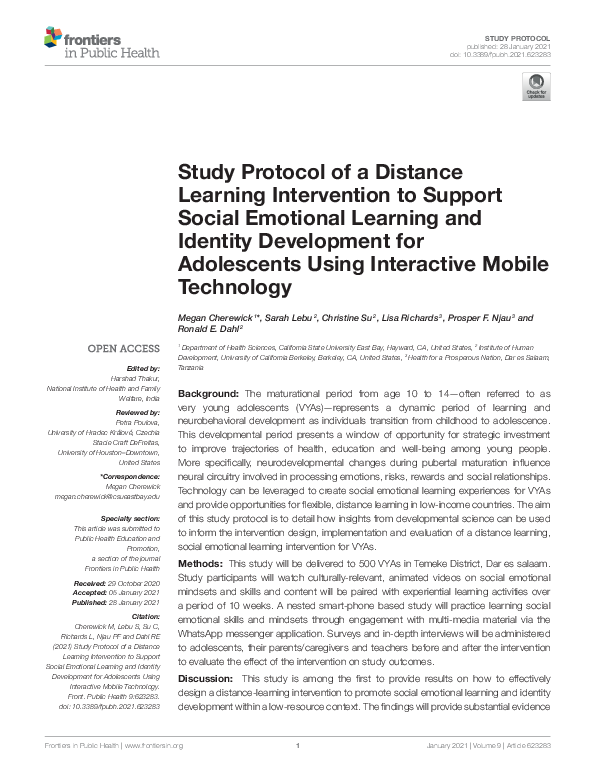 (PDF) Study Protocol of a Distance Learning Intervention to Support ...
