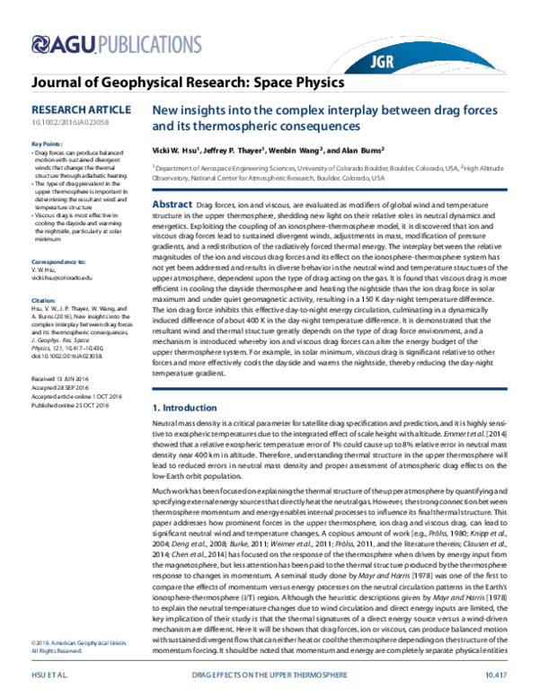(PDF) New insights into the complex interplay between drag forces and ...