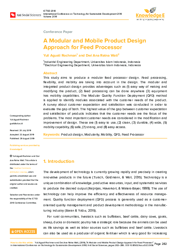 (PDF) A Modular and Mobile Product Design Approach for Feed Processor