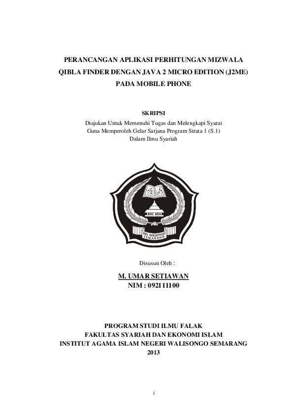(PDF) Perancangan Aplikasi Perhitungan Mizwala Qibla Finder dengan Java ...