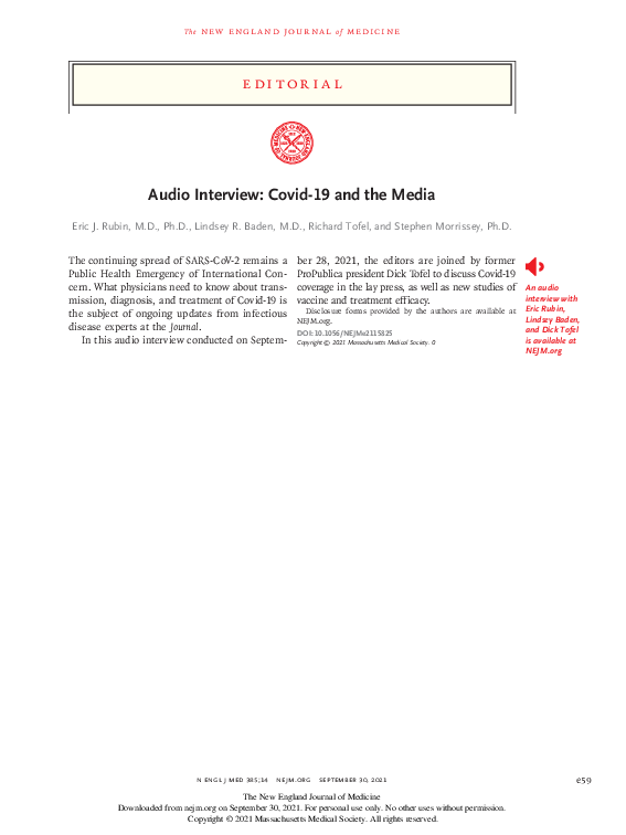 (PDF) Audio Interview: Covid-19 and the Media