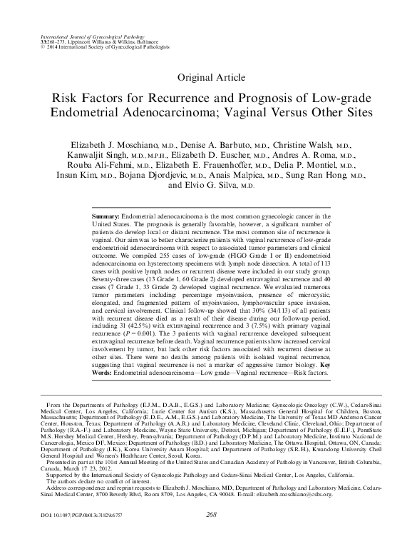 (PDF) Risk Factors for Recurrence and Prognosis of Low-grade ...