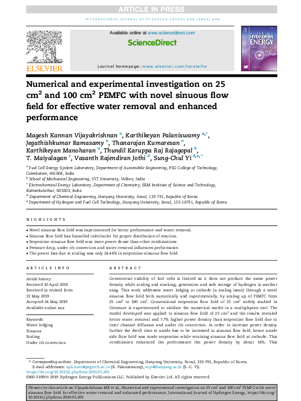 (PDF) Numerical and experimental investigation on 25 cm2 and 100 cm2 ...