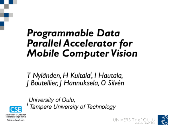 (PDF) Programmable data parallel accelerator for mobile computer vision