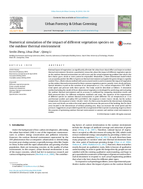 (PDF) Numerical simulation of the impact of different vegetation ...
