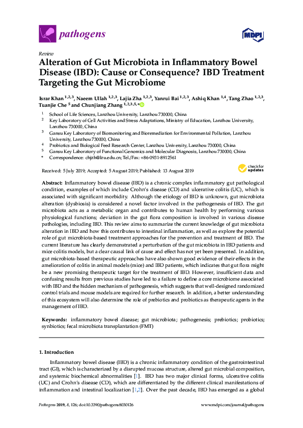 (PDF) Alteration of Gut Microbiota in Inflammatory Bowel Disease (IBD ...