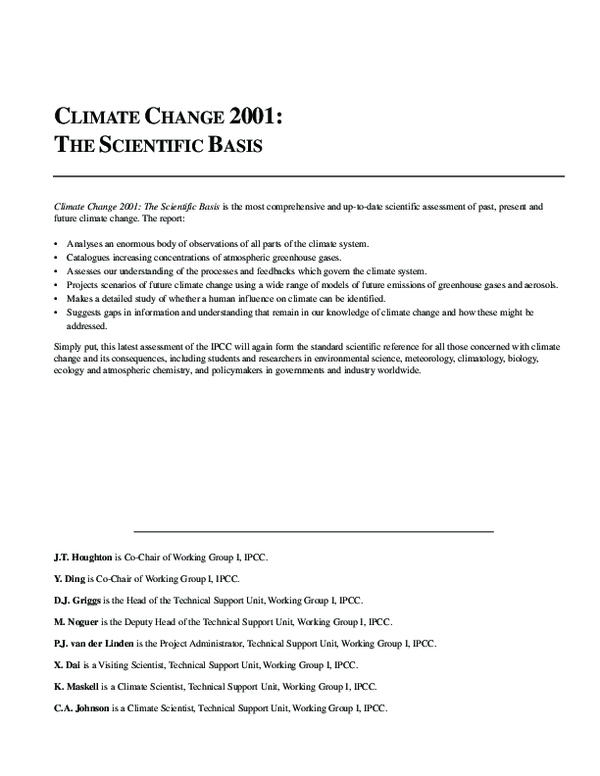 (PDF) Climate Change 2001: The Scientific Basis