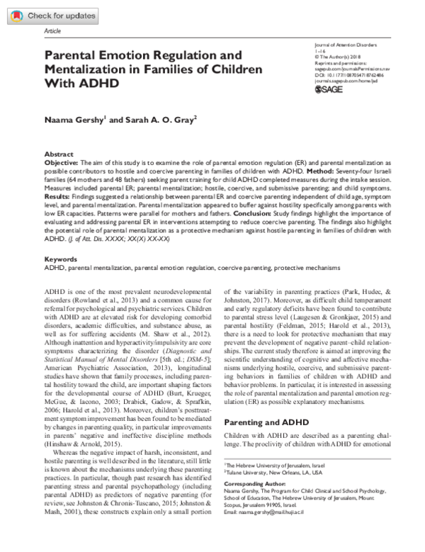 (PDF) Parental Emotion Regulation and Mentalization in Families of ...