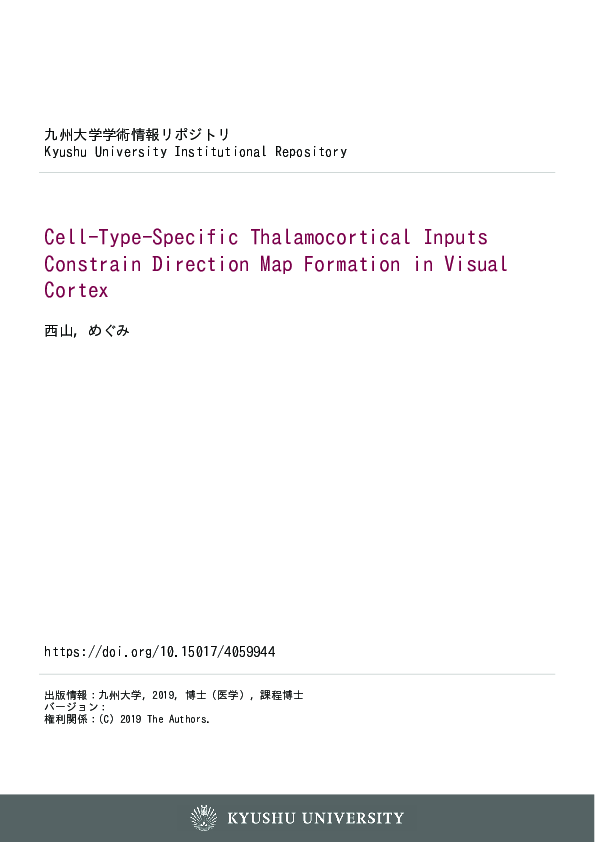 (PDF) Cell-Type-Specific Thalamocortical Inputs Constrain Direction Map ...