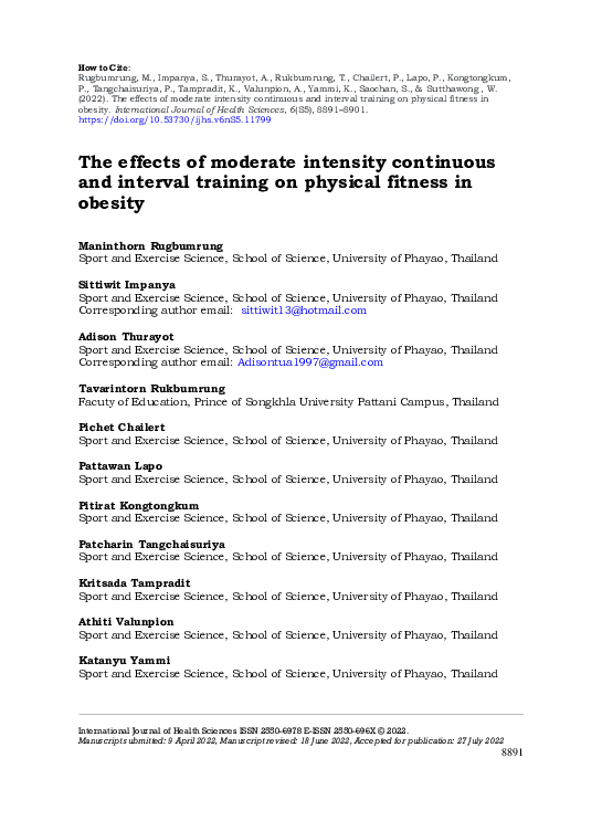 (PDF) Effects of Moderate Intensity Continuous and Interval Training on ...