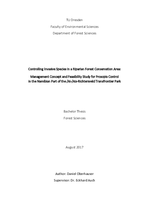 (PDF) Controlling Invasive Species in a Riparian Forest Conservation ...