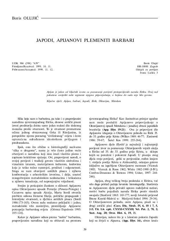 (PDF) Japodi, Apijanovi plemeniti barbari