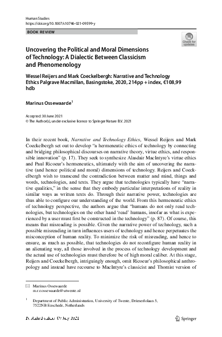 (PDF) Uncovering the Political and Moral Dimensions of Technology: A ...