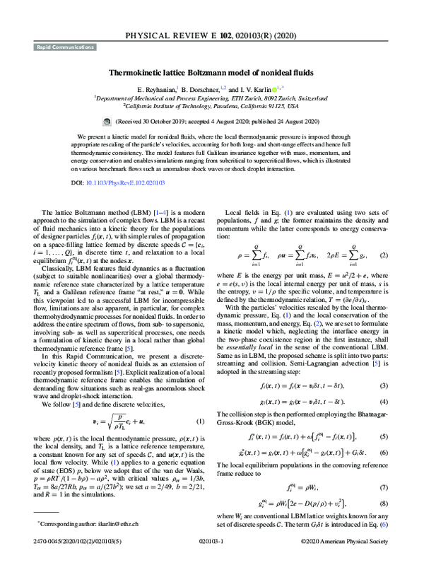 (PDF) lattice Boltzmann model of nonideal fluids ehsan