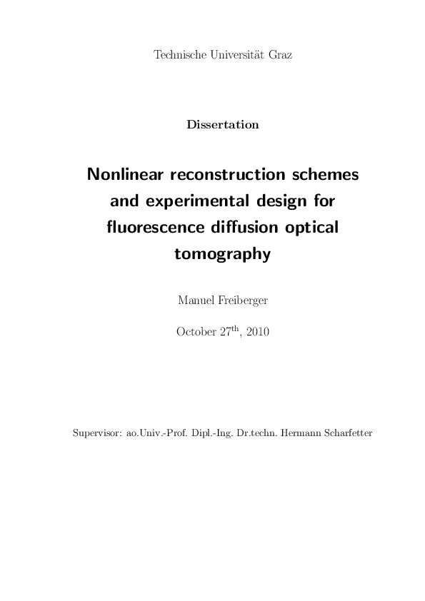 (PDF) Nonlinear reconstruction schemes and experimental design for ...