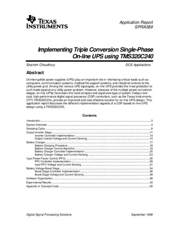 (PDF) Implementing Triple Conversion Single-Phase On-line UPS using ...